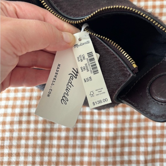 Madewell faux fur chocolate brown wristlet bag - Picture 5 of 5